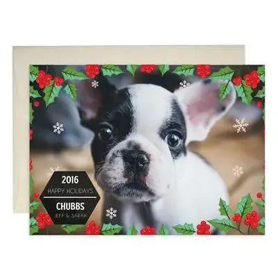 Holly Mistletoe Holiday Cards - iCustomLabel