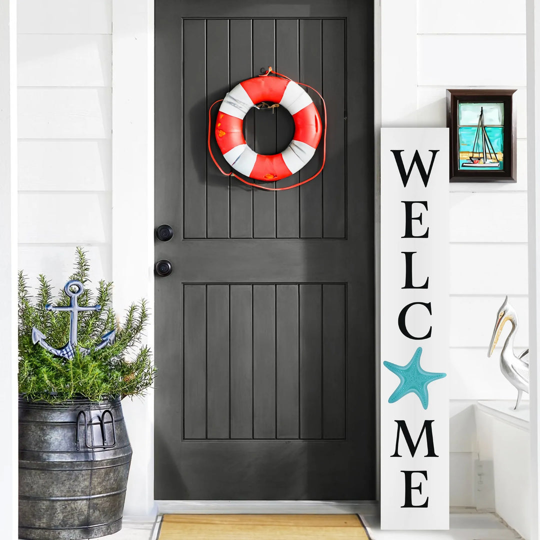 Home Beach Porch Leaner Welcome Sign - iCustomLabel