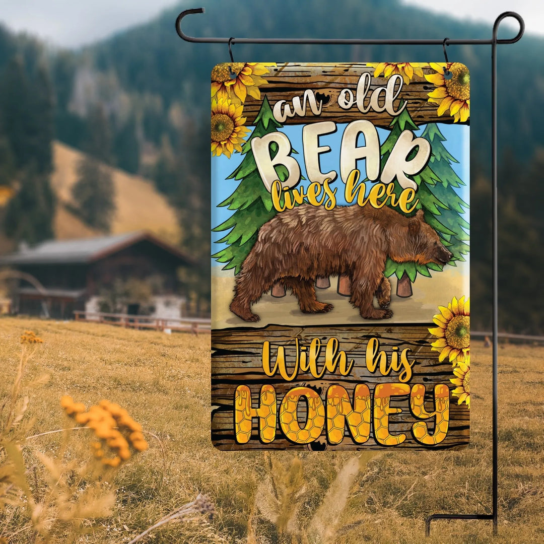 Honey Bear Metal Garden Flag - iCustomLabel