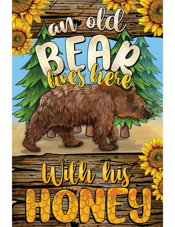 Honey Bear Metal Garden Flag - iCustomLabel