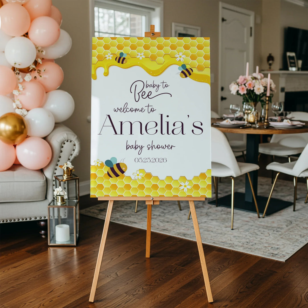 Honey Bee Baby Shower Sign - iCustomLabel