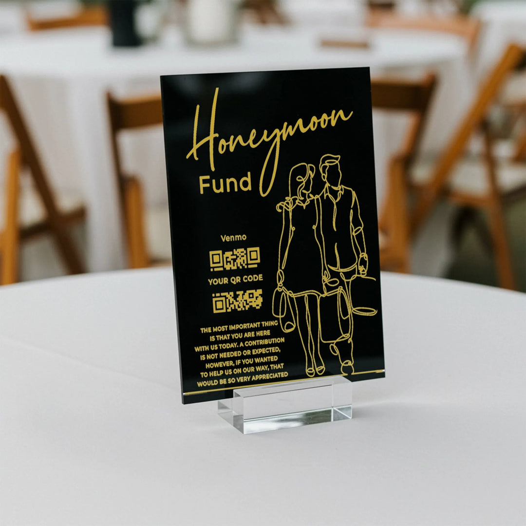Honeymoon Fund Wedding Table Sign - iCustomLabel