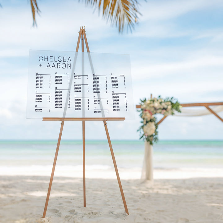 Horizontal Wedding Seating Chart - iCustomLabel