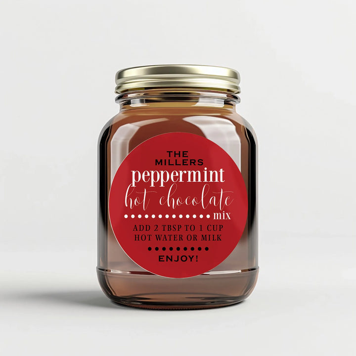 Hot Chocolate Peppermint Canning Labels - iCustomLabel
