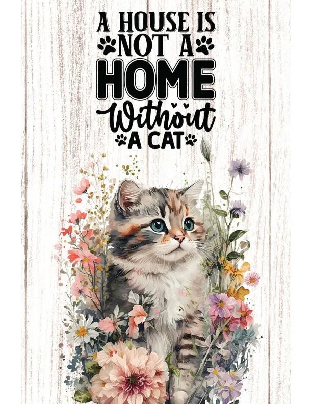 House Cat Metal Garden Flag - iCustomLabel