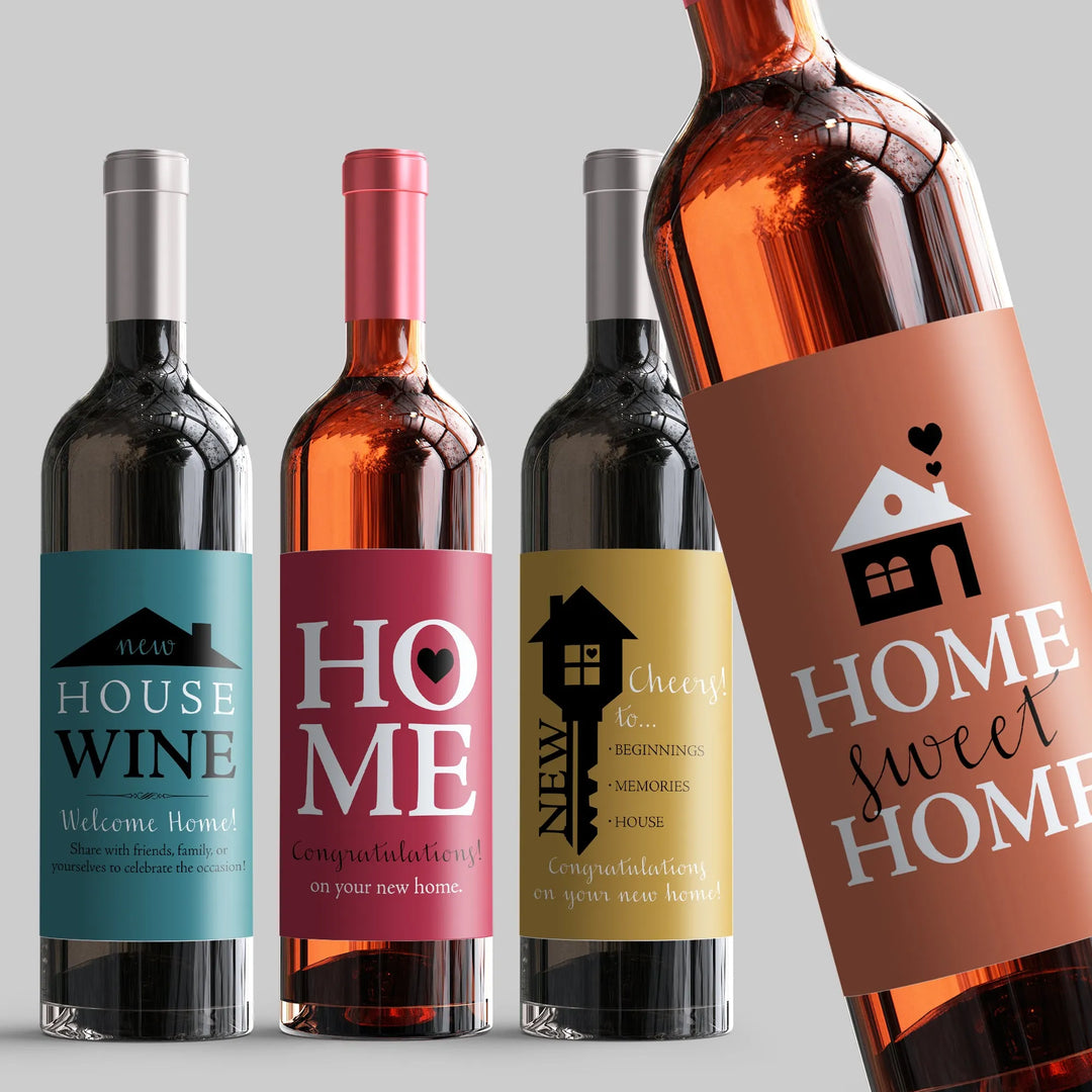 Housewarming Gift Wine Label Set - iCustomLabel