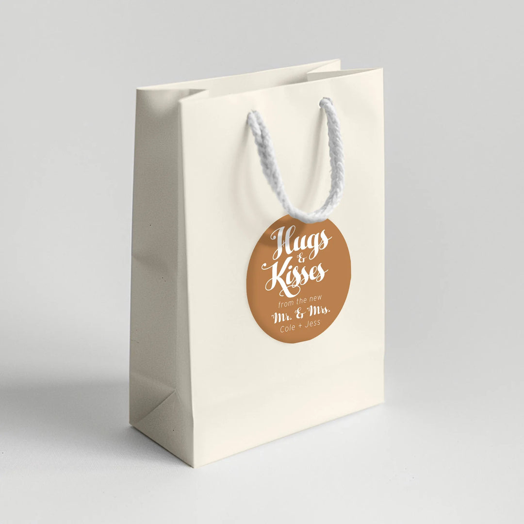 Hugs Kisses Wedding Favor Labels - iCustomLabel
