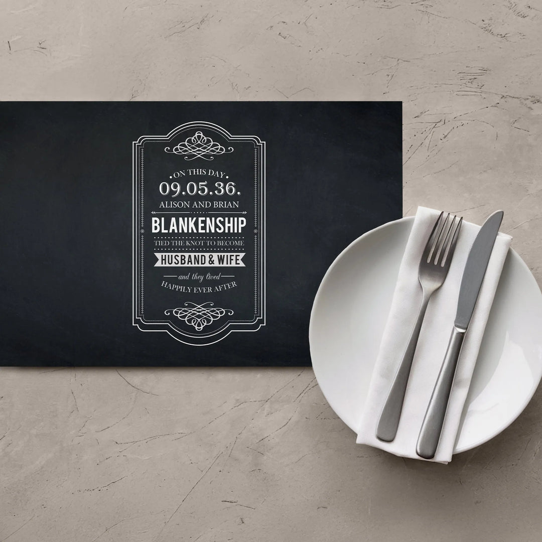 Husband And Wife Chalkboard Placemats - iCustomLabel