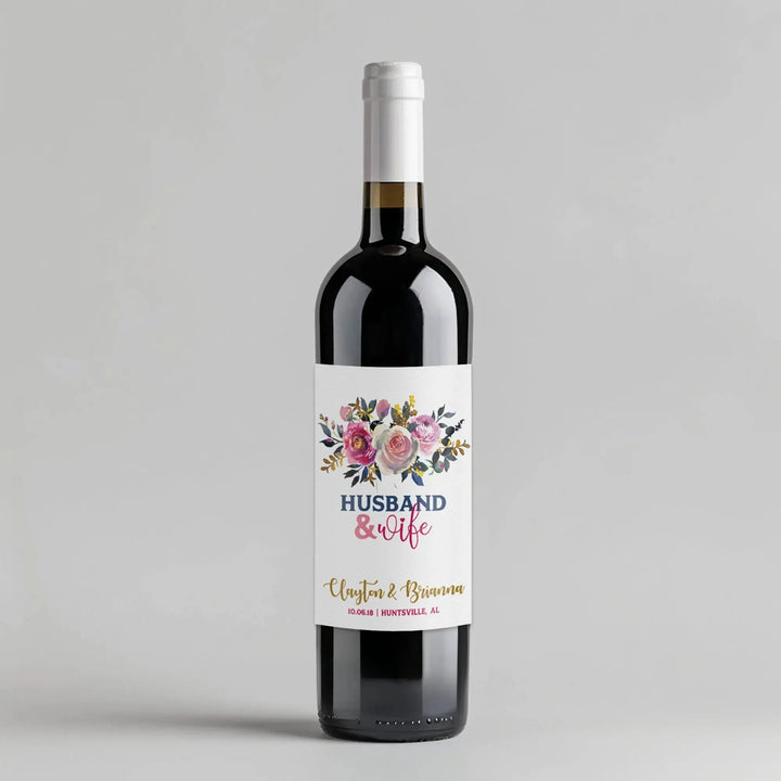 Husband and Wife Friends Wine Label - iCustomLabel