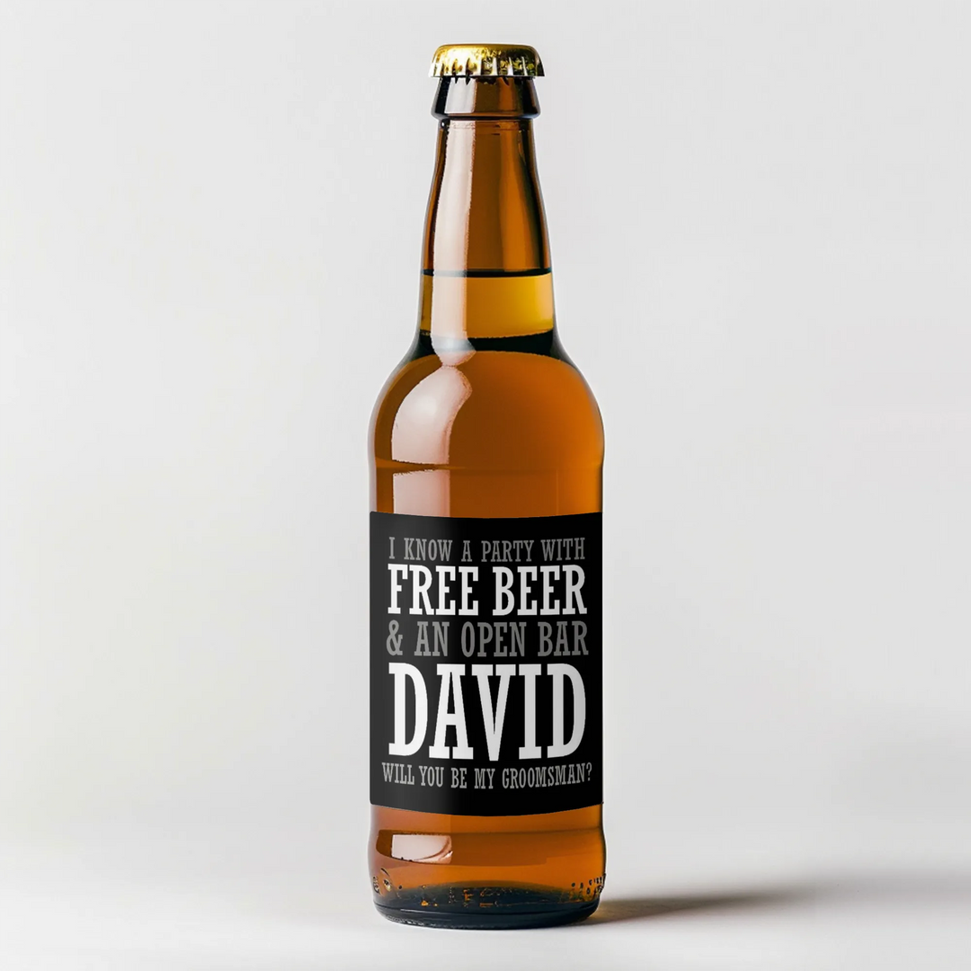 I Know A Party Groomsman Beer Label - iCustomLabel