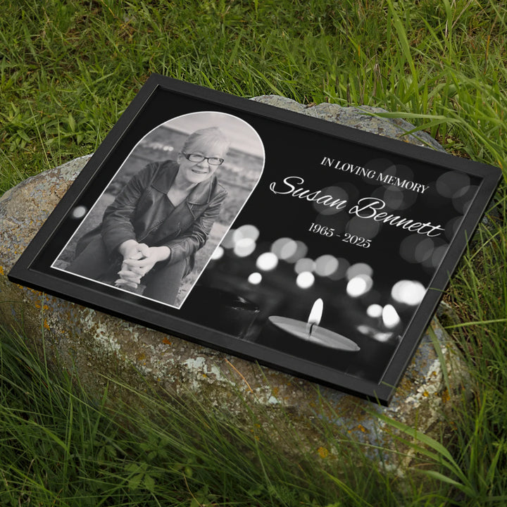 In Loving Memory Memorial Photo Poster with Candle Image