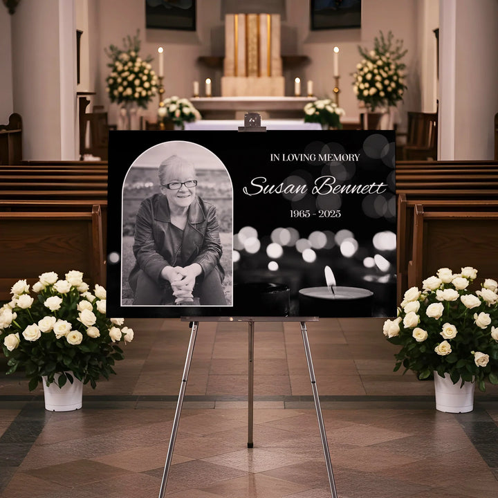 In Loving Memory Memorial Photo Poster with Candle Image