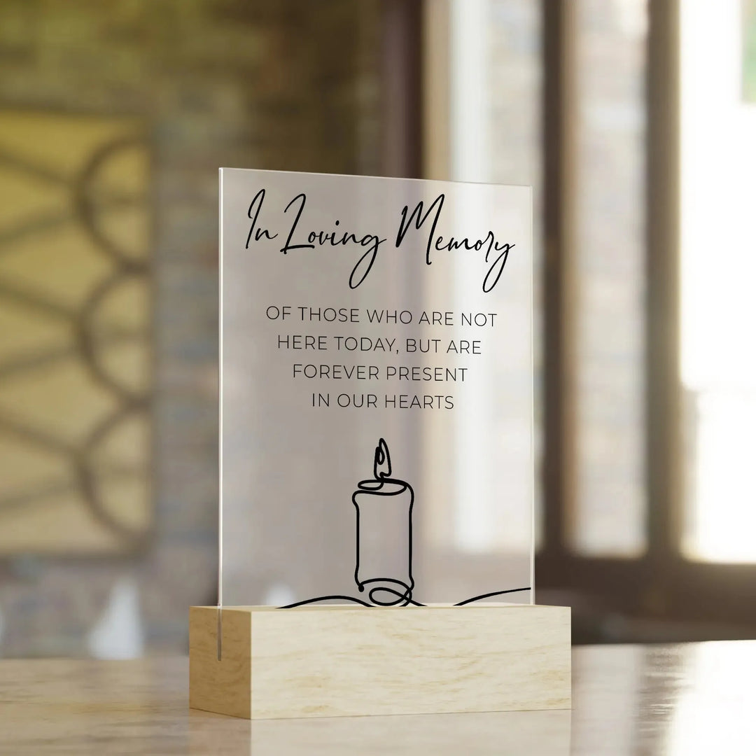 In Memory Wedding Table Sign - iCustomLabel