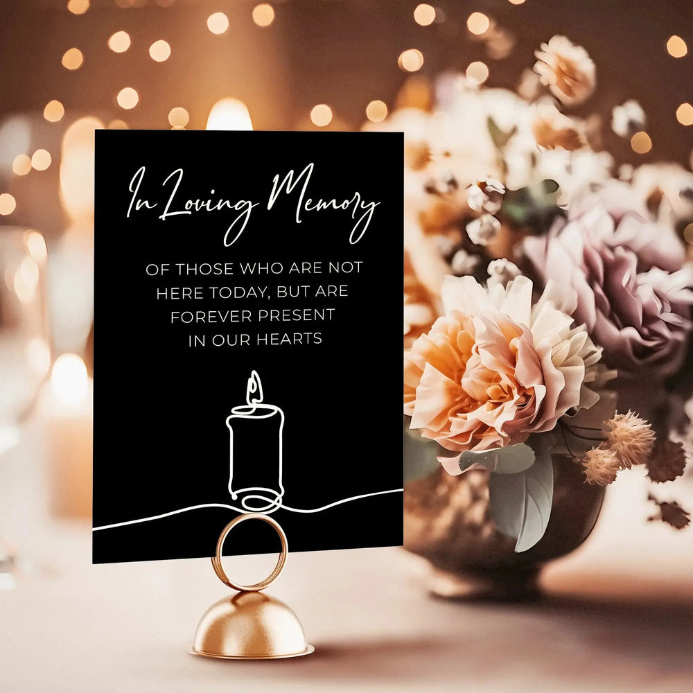 In Memory Wedding Table Sign - iCustomLabel