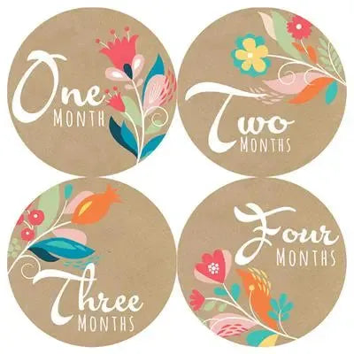 Indie Flower Craft Baby Month Stickers - iCustomLabel
