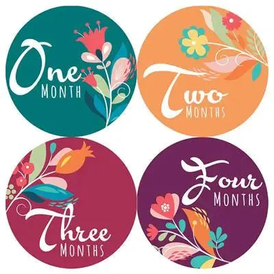 Indie Flowers Baby Month Stickers - iCustomLabel