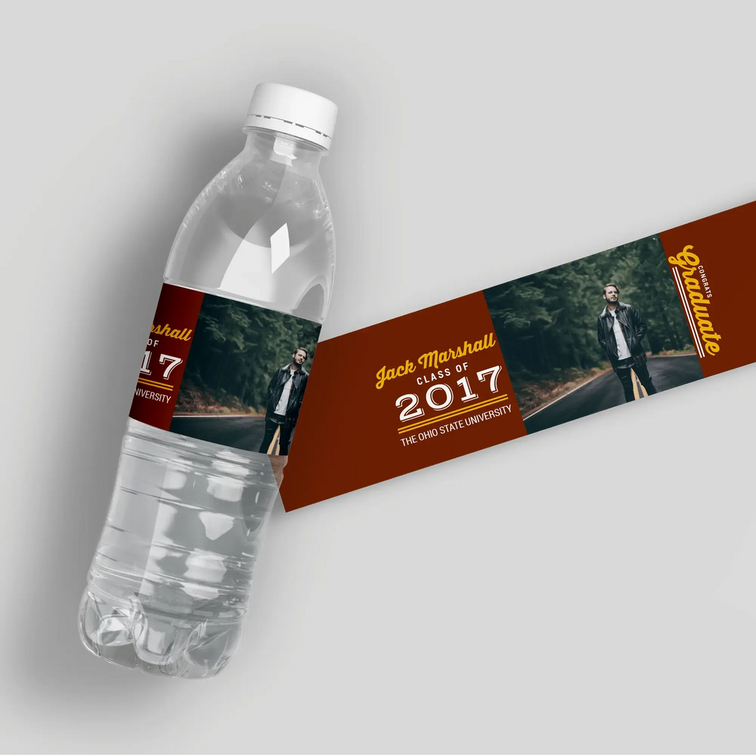 Indie Graduation Water Bottle Labels - iCustomLabel