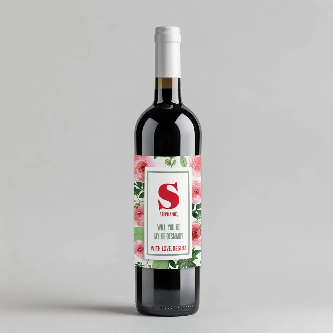 Initial Bridesmaid Wine Label - iCustomLabel