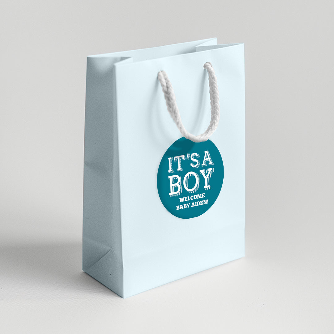 It's A Boy Baby Shower Favor Labels - iCustomLabel