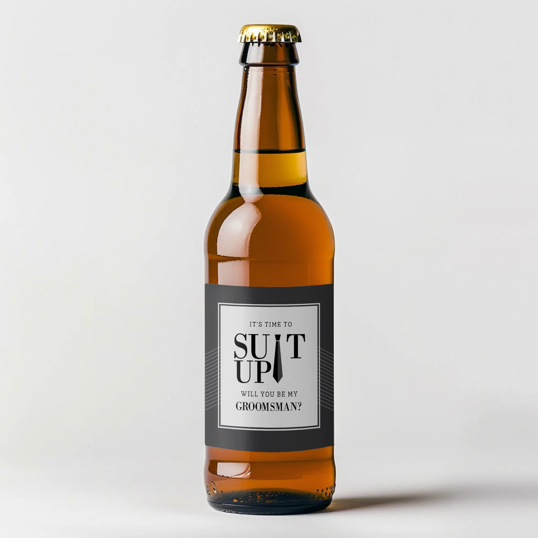 It's Time Groomsman Beer Label - iCustomLabel