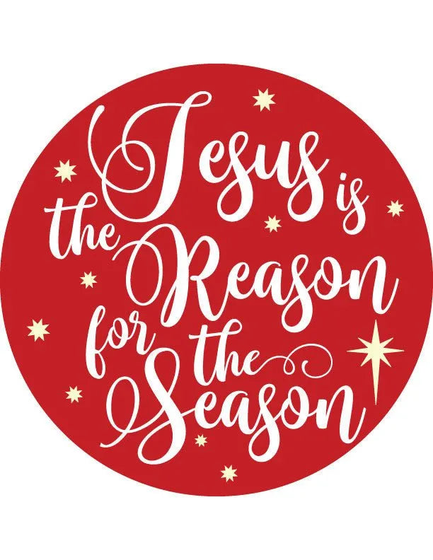 Jesus Is The Reason Red Christmas Door Decorations - iCustomLabel