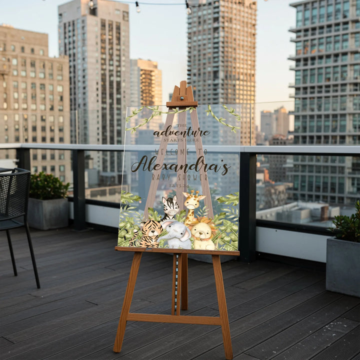 Jungle Animals Baby Shower Sign - iCustomLabel