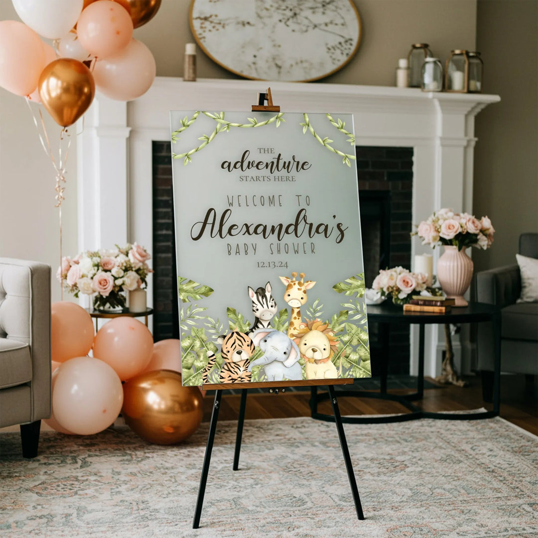 Jungle Animals Baby Shower Sign - iCustomLabel