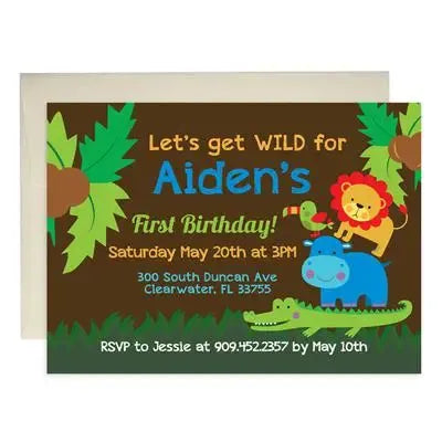 Jungle Boy Birthday Invitations - iCustomLabel