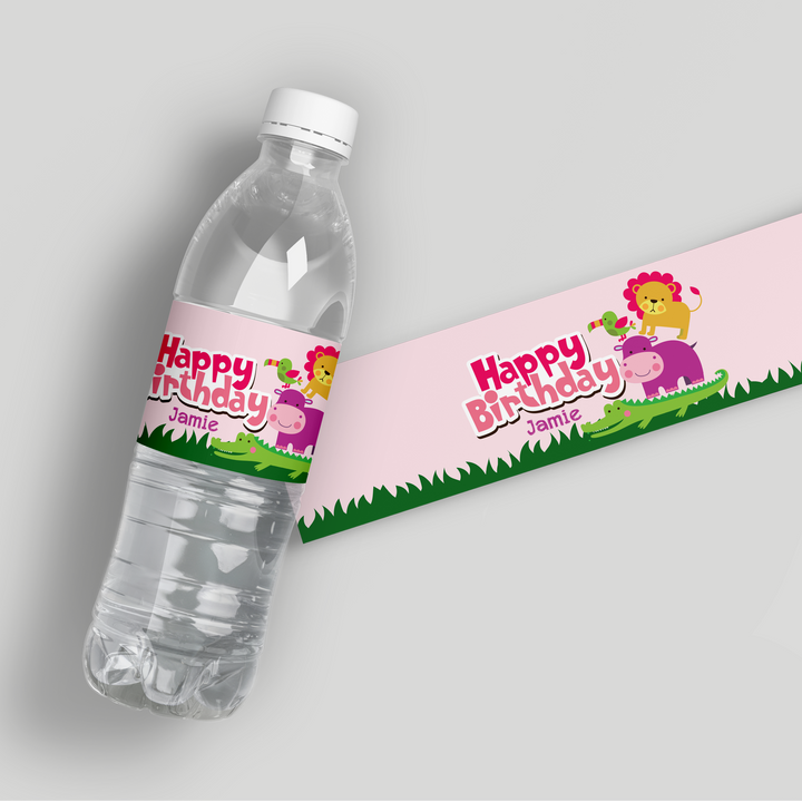 Jungle Girl Water Bottle Labels