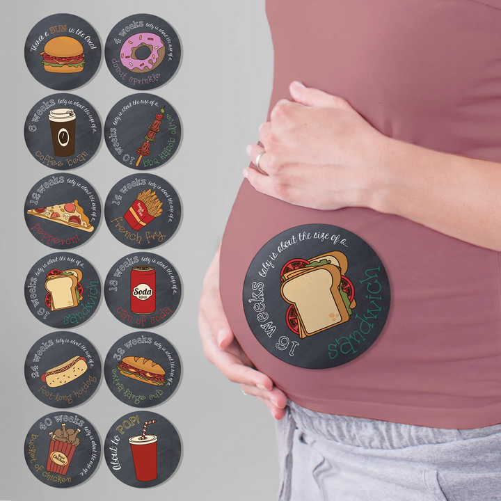 Junk Food Chalk Pregnancy Stickers - iCustomLabel