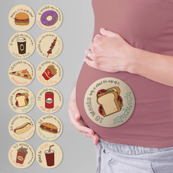 Junk Food Paper Pregnancy Stickers - iCustomLabel