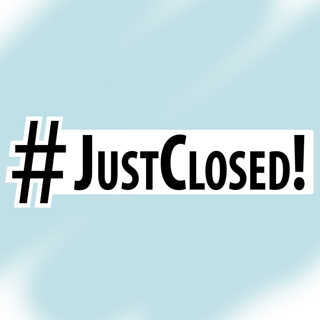 Just Closed Cutout Wood Sign