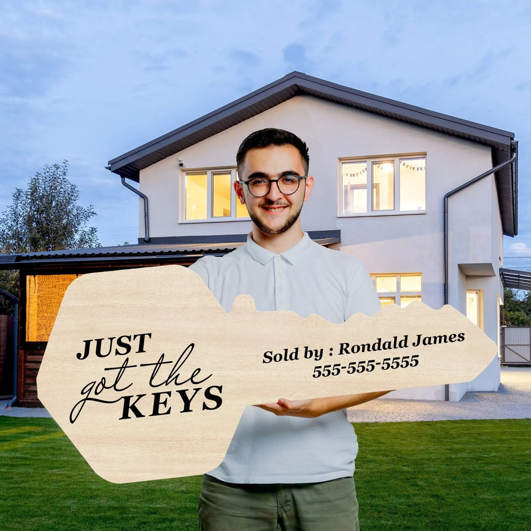 Just Got The Keys Real Estate Sign - iCustomLabel