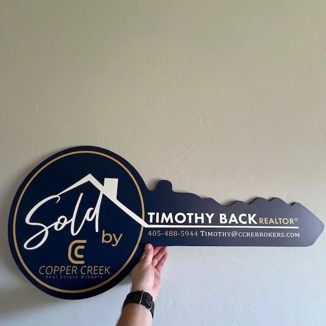 Just Sold Real Estate Key Sign - iCustomLabel