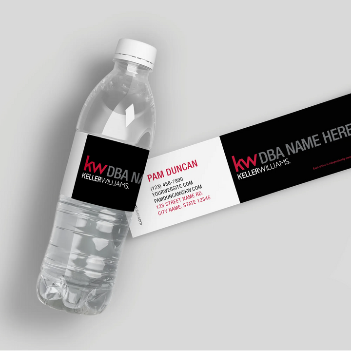 Keller Williams Black Box Water Bottle Labels - iCustomLabel