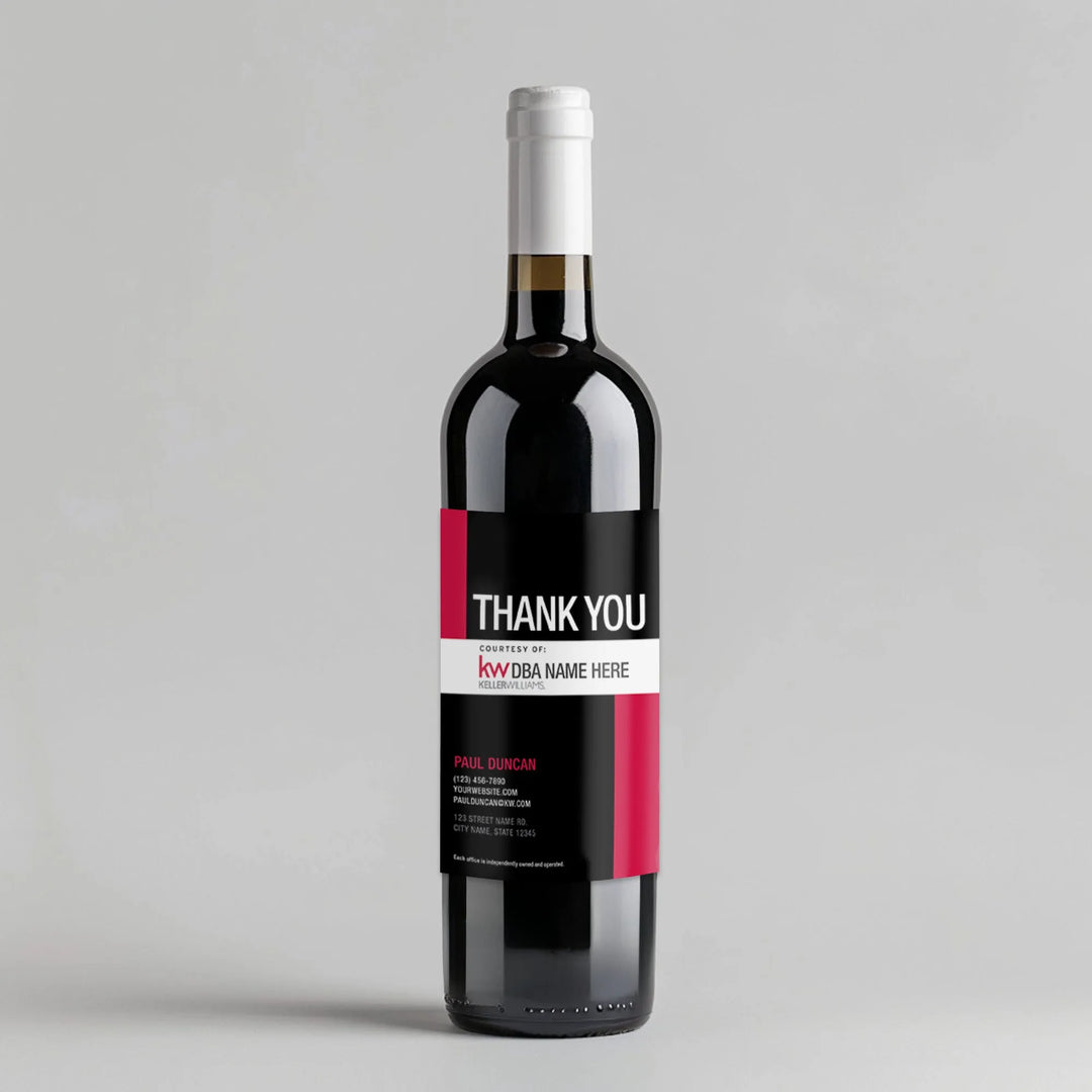 Keller Williams Block Realtor Wine Label - iCustomLabel