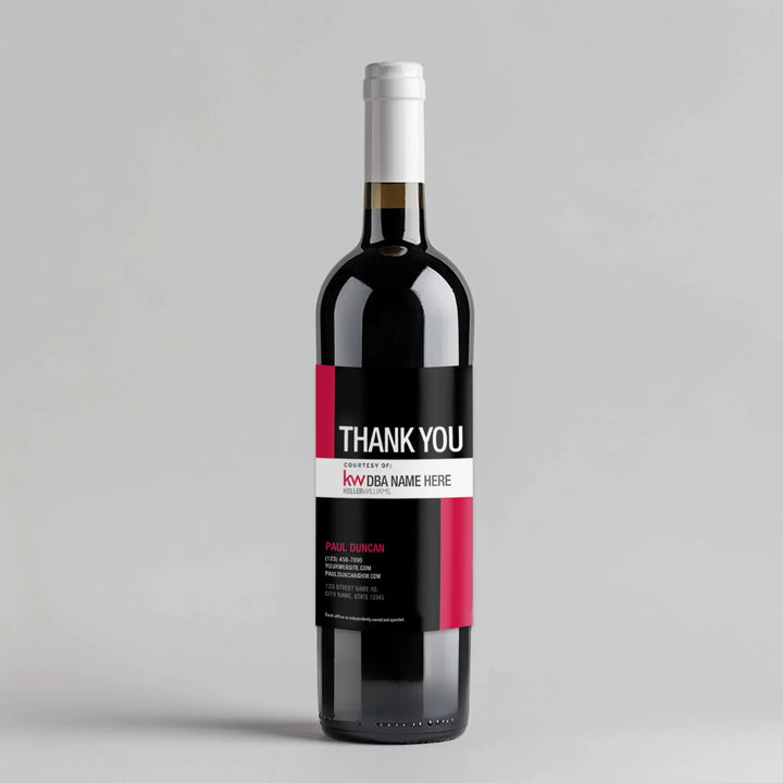 Keller Williams Block Realtor Wine Label - iCustomLabel