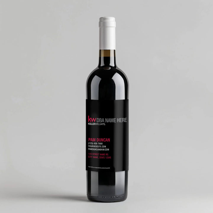 Keller Williams Business Card Realtor Wine Label - iCustomLabel