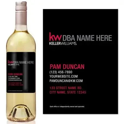 Keller Williams Business Card Realtor Wine Label - iCustomLabel