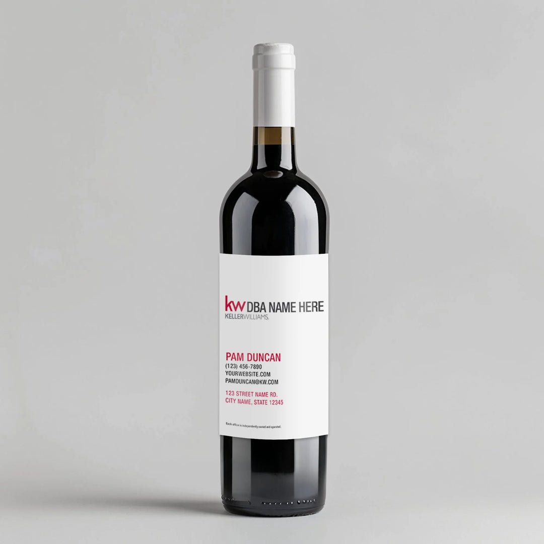 Keller Williams Business Realtor Wine Label - iCustomLabel
