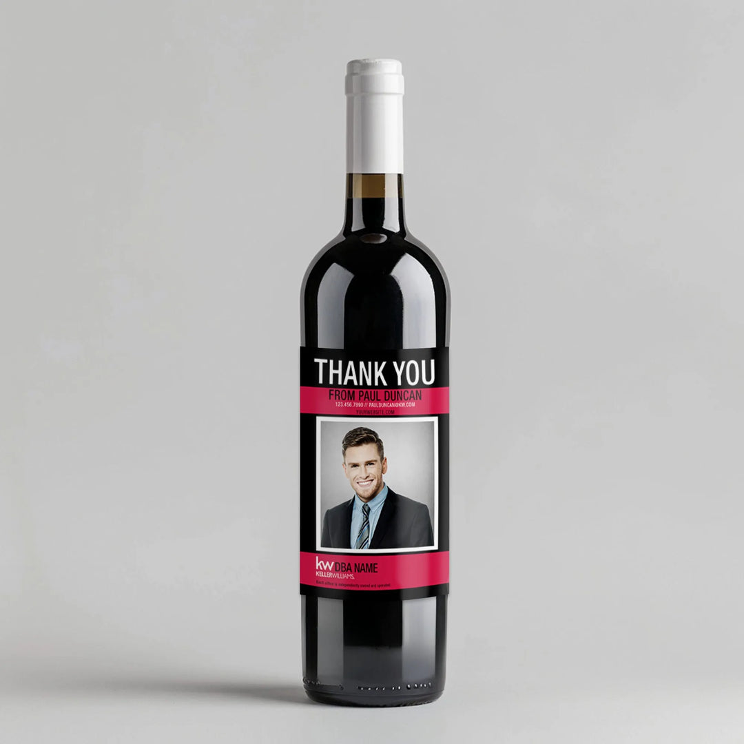Keller Williams Large Photo Realtor Wine Label - iCustomLabel