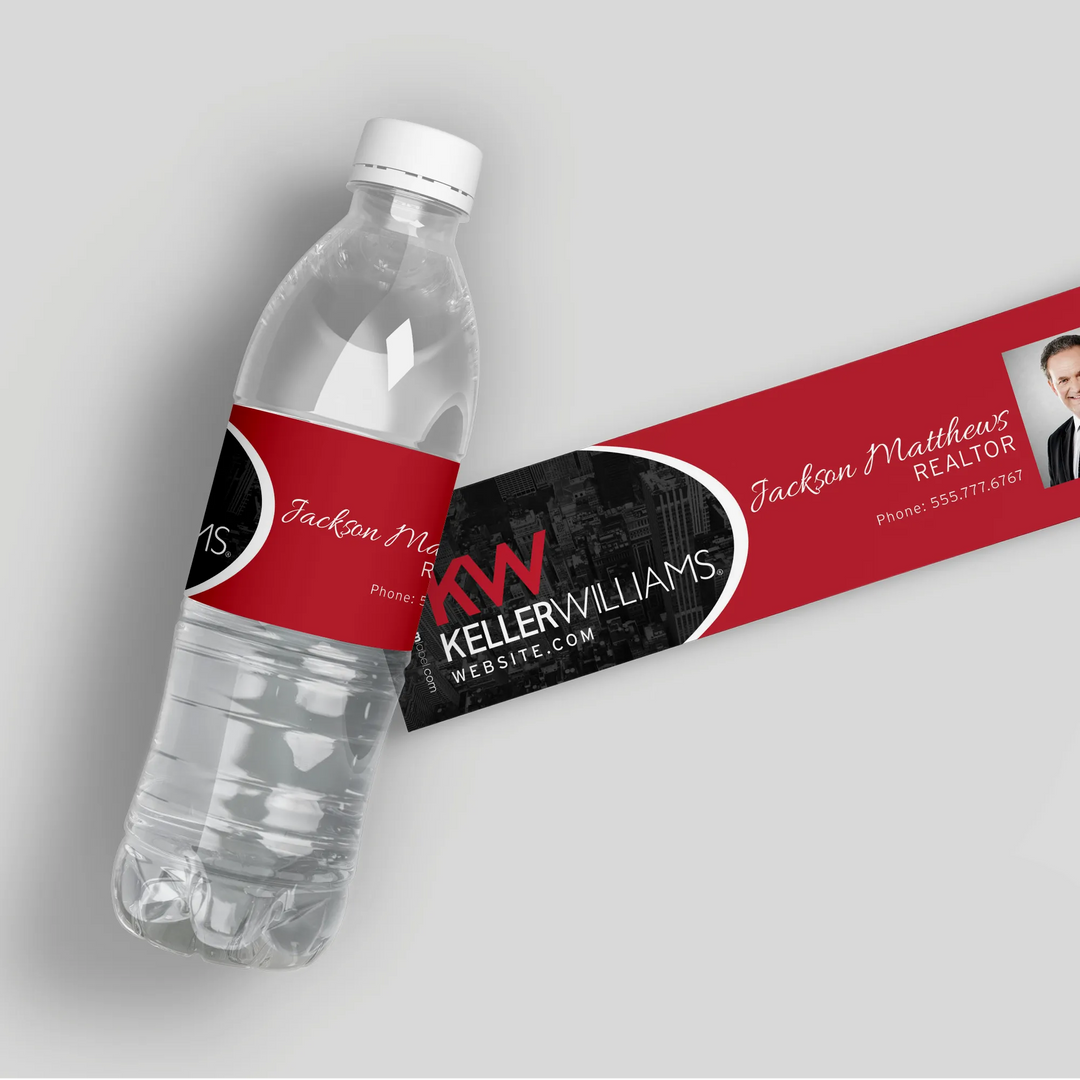 Keller Williams Logo Realtor Water Bottle Labels - iCustomLabel