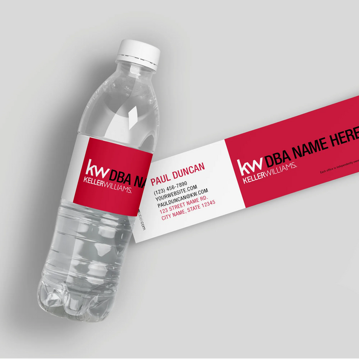 Keller Williams Red Box Water Bottle Labels - iCustomLabel