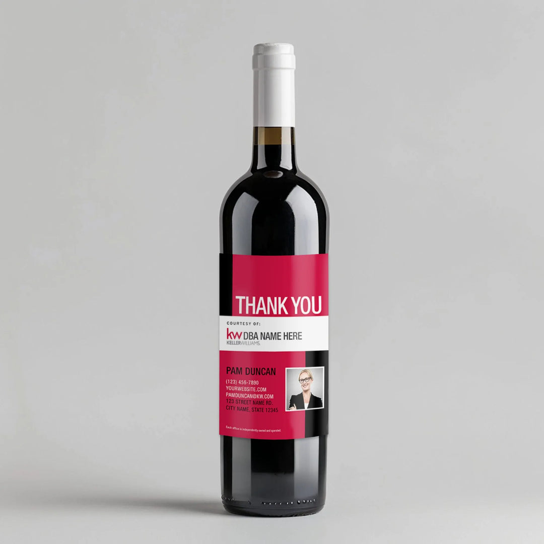 Keller Williams Thank You Realtor Wine Label - iCustomLabel