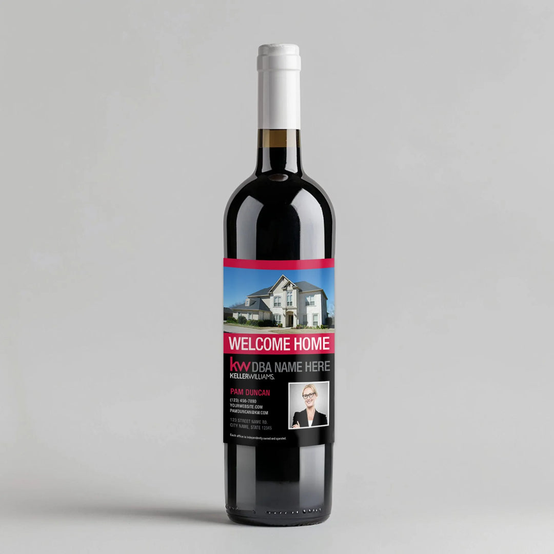 Keller Williams Welcome Realtor Wine Label - iCustomLabel