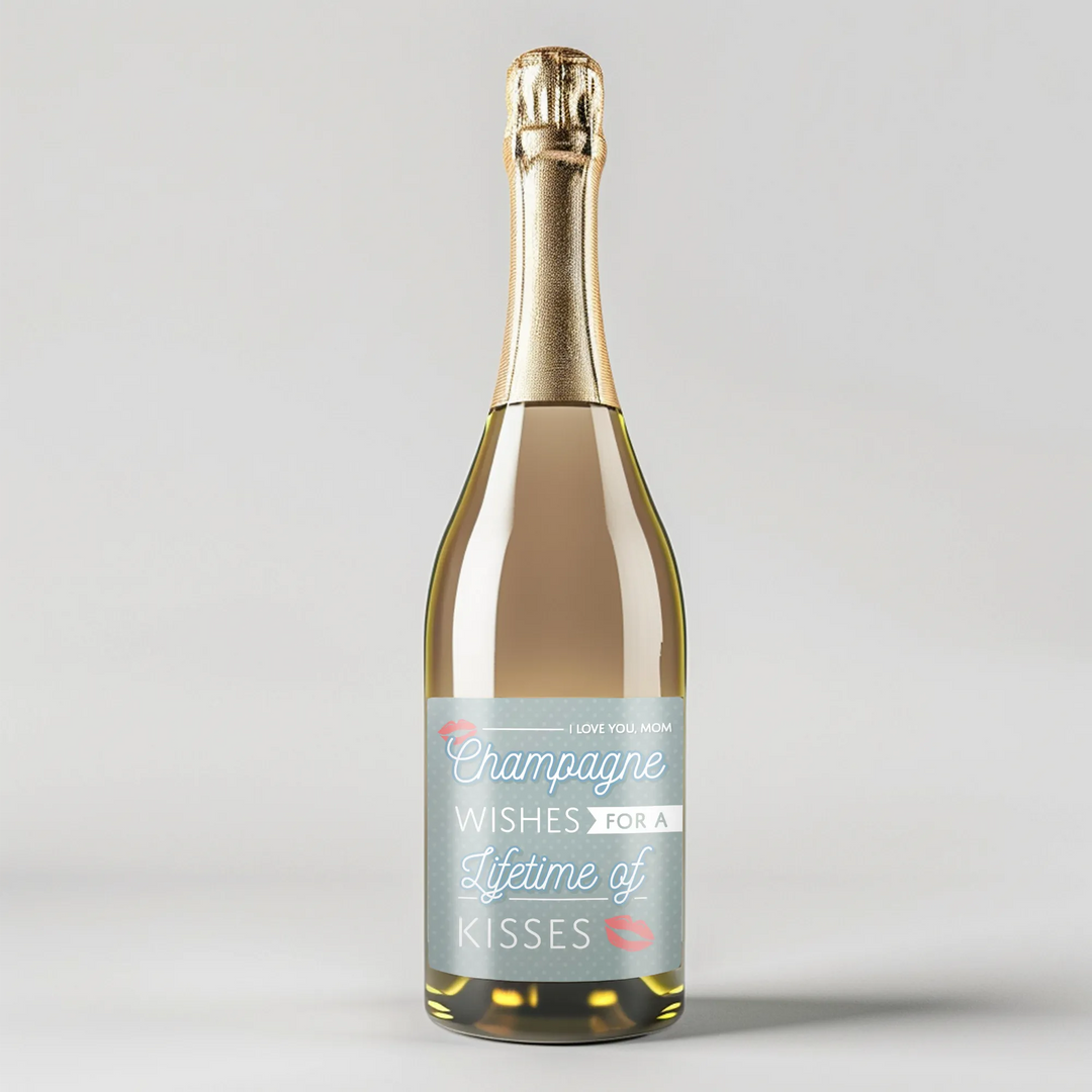 Kisses Mom Champagne Label - iCustomLabel