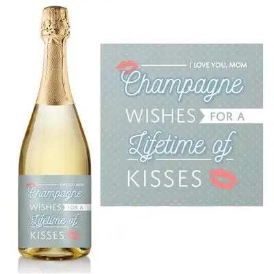 Kisses Mom Champagne Label - iCustomLabel