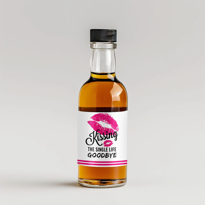 Kissing Single Life Bachelorette Mini Liquor Label - iCustomLabel