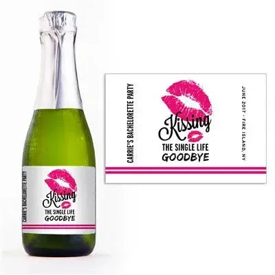 Kissing Single Life Mini Champagne Split Label - iCustomLabel