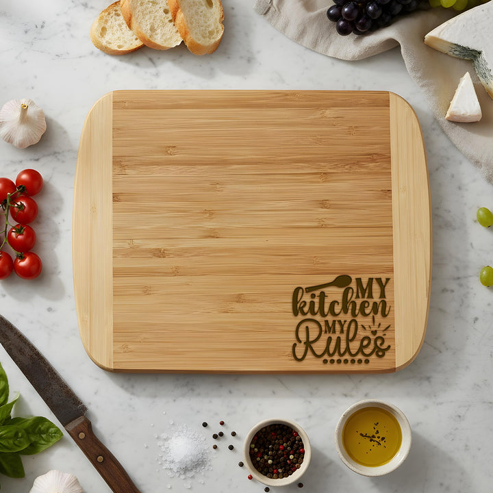 Kitchen My Rules Bamboo Cutting Board